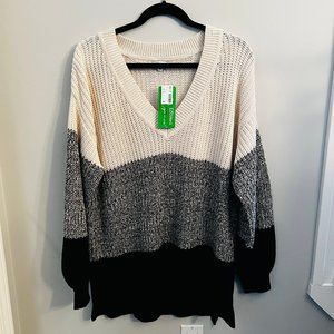Reitmans Long-Sleeve V-Neck Pullover, Size XL